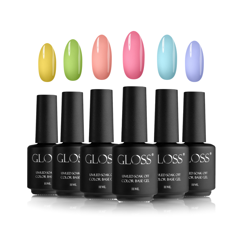 GLOSS Color base gel set "Bright", 6 pcs